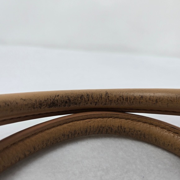 Tory Burch Amanda Double Zip Tote Bag Aged Vachetta Tan Satchel Handbag READ - Picture 9 of 16